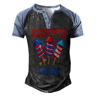 Mens Fireworks Director Funny July 4Th I Run You Run Patriotic Men's Henley Shirt Raglan Sleeve 3D Print T-shirt - Seseable