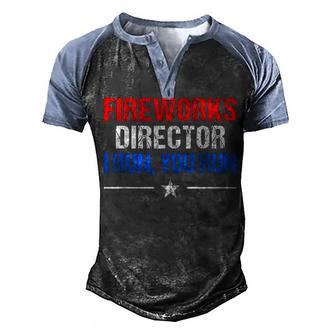 Mens Fireworks Director I Run You Run Funny 4Th Of July Men's Henley Shirt Raglan Sleeve 3D Print T-shirt - Seseable