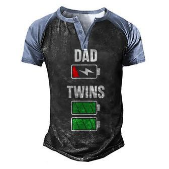Mens Funny Dad Fathers Day Birthday Twins Twin Dad Men's Henley Shirt Raglan Sleeve 3D Print T-shirt - Seseable