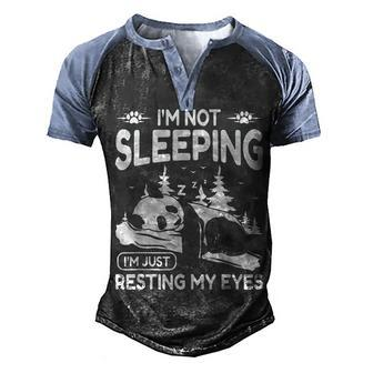 Mens Im Not Sleeping Im Just Resting My Eyes Dad Apparel Men's Henley Shirt Raglan Sleeve 3D Print T-shirt - Seseable