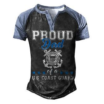 Mens Proud Dad Of A Coast Guard Military Family Us 4Th Of July Men's Henley Shirt Raglan Sleeve 3D Print T-shirt - Seseable