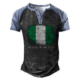 Nigeria Nigerian Flag Souvenir Men's Henley Raglan T-Shirt | Mazezy