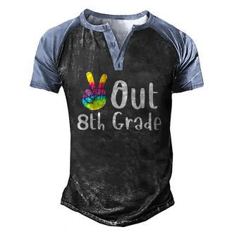 Peace Out 8Th Grade Tie Dye Graduation Class Of 2022 Virtual Men's Henley Raglan T-Shirt | Mazezy