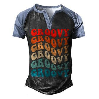 Peace Sign Love 1960S 1970S Tie Dye Groovy Hippie Men's Henley Raglan T-Shirt | Mazezy