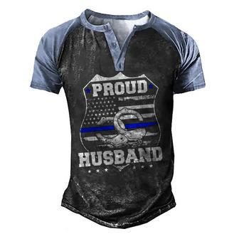 Proud Husband Of Police Officer Men's Henley Raglan T-Shirt | Mazezy