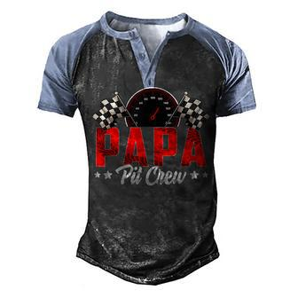 Race Car Birthday Party Racing Family Papa Pit Crew Men's Henley Shirt Raglan Sleeve 3D Print T-shirt - Seseable