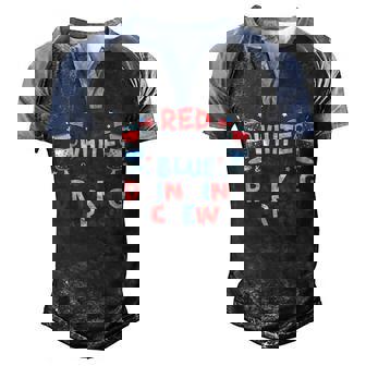 Red White And Blue Drinking Crew 4Th Of July Drink Party  Men's Henley Shirt Raglan Sleeve 3D Print T-shirt