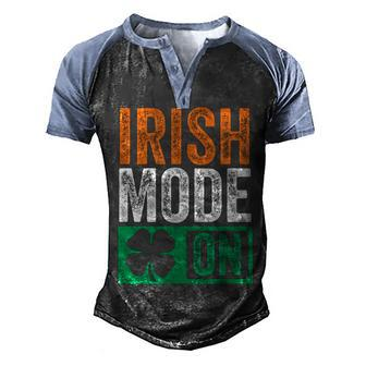 St Patricks Day Beer Drinking Ireland Irish Mode On Men's Henley Raglan T-Shirt | Mazezy