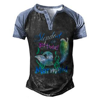 Stepdad Of The Birthday Mermaid Matching Family Men's Henley Shirt Raglan Sleeve 3D Print T-shirt - Seseable
