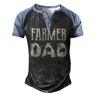 Tractor Dad Farming Father Farm Lover Farmer Daddy V2 Men's Henley Shirt Raglan Sleeve 3D Print T-shirt - Seseable