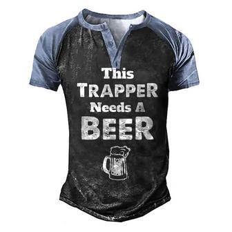 Trapping Hunting Funny Hunter Hunt T -Trap Season Gift Men's Henley Shirt Raglan Sleeve 3D Print T-shirt - Seseable
