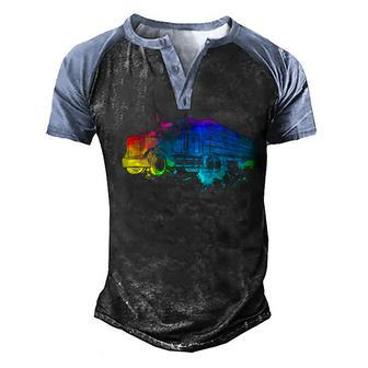 Truck Driver - Funny Big Trucking Trucker Men's Henley Shirt Raglan Sleeve 3D Print T-shirt - Seseable