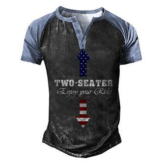 Two Seater Dad Joke American Flag 4Th Of July Motorbiking V2 Men's Henley Shirt Raglan Sleeve 3D Print T-shirt - Seseable