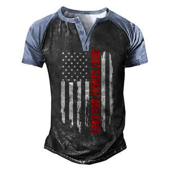 Us Flag Best Single Dad Ever 4Th Of July American Patriotic Men's Henley Shirt Raglan Sleeve 3D Print T-shirt - Seseable