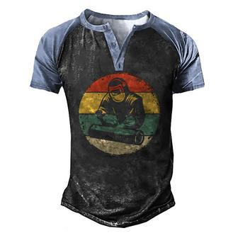 Mens Vintage Welder Welding Costume Cool Weld Worker Men's Henley Raglan T-Shirt | Mazezy