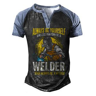 Welder Clothes For Men Funny Welding V2 Men's Henley Shirt Raglan Sleeve 3D Print T-shirt - Seseable