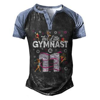 11 Years Old Gymnast 11Th Birthday Girl Tumbling Gymnastics Men's Henley Raglan T-Shirt | Mazezy