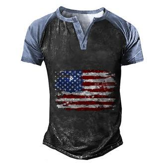 American Flag US 4Th Of July Independence Day Men's Henley Shirt Raglan Sleeve 3D Print T-shirt - Monsterry
