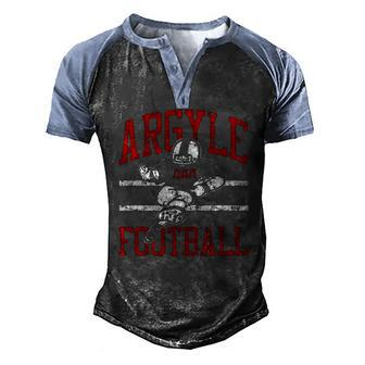 Argyle Eagles Fb Player Vintage Football Men's Henley Raglan T-Shirt | Mazezy