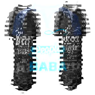 Baba Grandpa Gift My Favorite People Call Me Baba V2 Men's Henley Shirt Raglan Sleeve 3D Print T-shirt - Seseable
