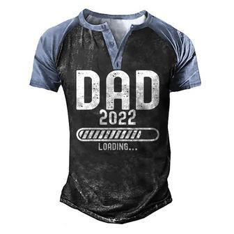 Mens Baby Announcement With Daddy 2022 Loading Men's Henley Raglan T-Shirt | Mazezy