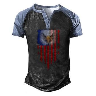Bald Eagle 4Th Of July American Flag Patriotic Freedom Usa Men's Henley Raglan T-Shirt | Mazezy