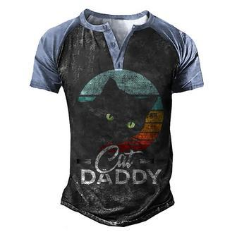 Best Cat Dad Daddy Ever Cat Lover Men's Henley Shirt Raglan Sleeve 3D Print T-shirt - Monsterry UK