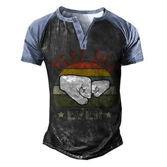 Best Dad Ever Retro Sunset Fathers Day Gift Men's Henley Shirt Raglan Sleeve 3D Print T-shirt - Monsterry DE
