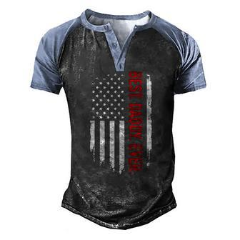 Best Daddy Ever Us American Flag Vintage For Fathers Day Men's Henley Raglan T-Shirt | Mazezy