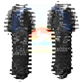 The Best Dads Have Daughters Who Ride Snowmobiles Riding Men's Henley Raglan T-Shirt | Mazezy