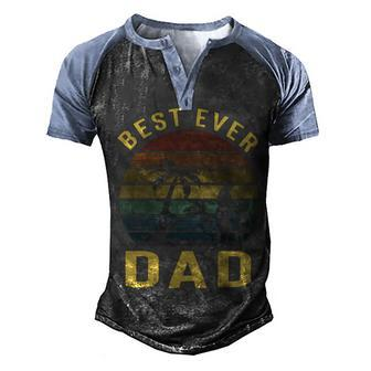 Best Ever Dad Retro Vintage Sunset Men's Henley Shirt Raglan Sleeve 3D Print T-shirt - Monsterry DE