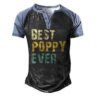 Best Poppy Ever Retro Vintage Fathers Day Men's Henley Raglan T-Shirt | Mazezy UK