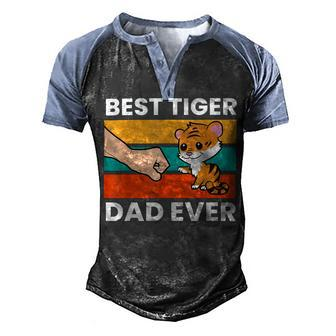 Best Tiger Dad Ever Men's Henley Shirt Raglan Sleeve 3D Print T-shirt - Seseable
