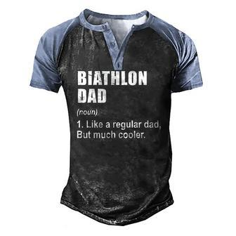 Biathlon Dad Like Dad But Much Cooler Definition Men's Henley Raglan T-Shirt | Mazezy