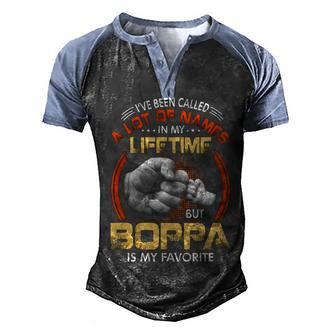 Boppa Grandpa Gift A Lot Of Name But Boppa Is My Favorite Men's Henley Shirt Raglan Sleeve 3D Print T-shirt - Seseable