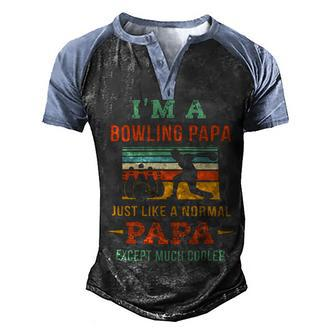 Bowling Papa T Retro Father Bowler Bowler Daddy Ball Bowling Bowler Men's Henley Shirt Raglan Sleeve 3D Print T-shirt - Seseable