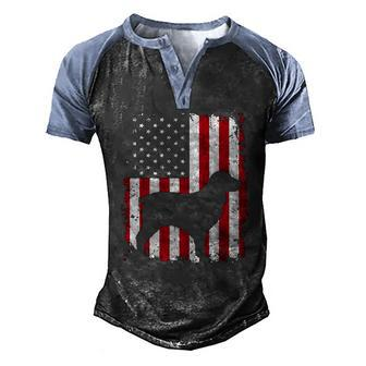 Boykin Spaniel 4Th Of July American Usa Flag Dog Men's Henley Raglan T-Shirt | Mazezy