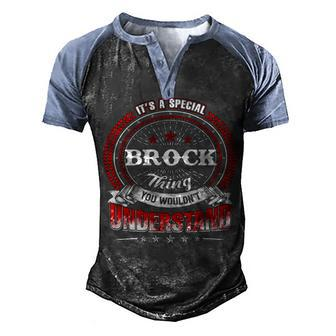 Brock Shirt Family Crest Brock T Shirt Brock Clothing Brock Tshirt Brock Tshirt Gifts For The Brock Men's Henley Shirt Raglan Sleeve 3D Print T-shirt - Seseable
