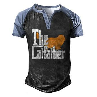 The Catfather Cat Father Father Father Cat Men's Henley Raglan T-Shirt | Mazezy