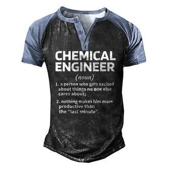 Chemical Engineer Definition Chemical Engineering Student Men's Henley Raglan T-Shirt | Mazezy