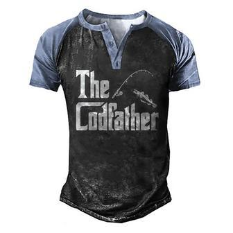The Codfather Fish Angling Fishing Lover Humorous Men's Henley Raglan T-Shirt | Mazezy