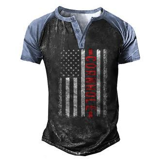 Cornhole American Flag 4Th Of July Bags Player Novelty Men's Henley Raglan T-Shirt | Mazezy