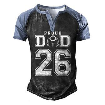 Custom Proud Football Dad Number 26 Personalized For Men Men's Henley Raglan T-Shirt | Mazezy