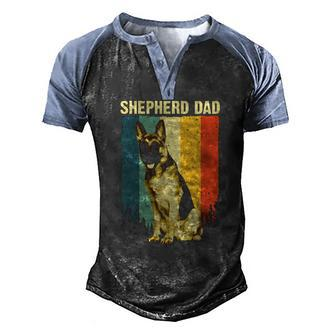 Cute German Shepherd Dad For Men Father Dog Lover Pet Animal Men's Henley Raglan T-Shirt | Mazezy