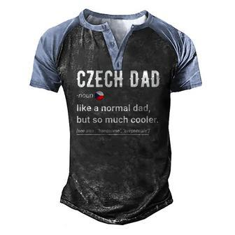 Mens Czech Dad Definition Czechia Daddy Flag Men's Henley Raglan T-Shirt | Mazezy