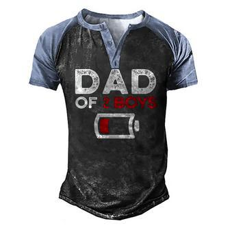 Dad Of 2 Boys Fathers Day Men's Henley Raglan T-Shirt | Mazezy