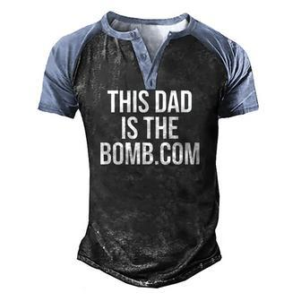 This Dad Is Bomb Dot Com Men's Henley Raglan T-Shirt | Mazezy