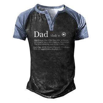 Dad Definition Fathers Day Men's Henley Raglan T-Shirt | Mazezy