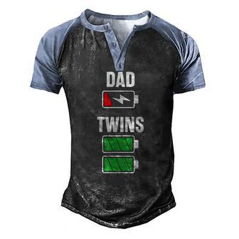 Mens Dad Fathers Day Birthday Twins Twin Dad Men's Henley Raglan T-Shirt | Mazezy