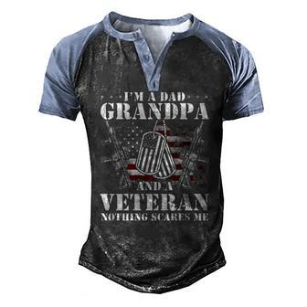 Im A Dad Grandpa Veteran Fathers Day S Men's Henley Raglan T-Shirt | Mazezy
